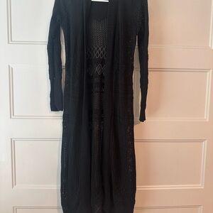 Black Long Knit Cardigan